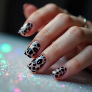 leopard print nails